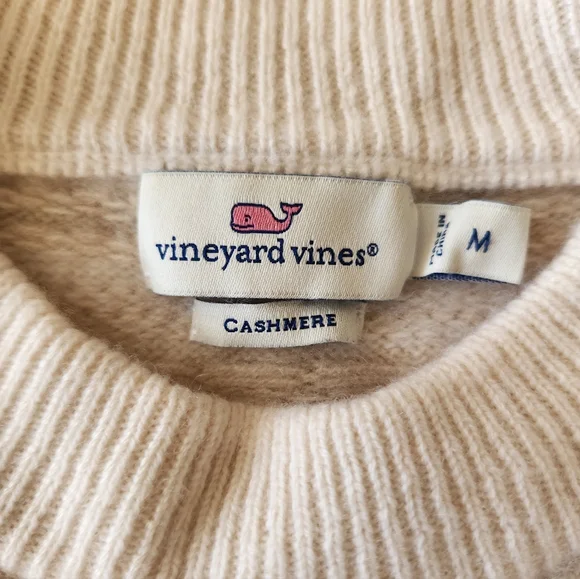 Vineyard Vines Cream Cashmere Crewneck Fair Isle Sweater M - Picture 7 of 12